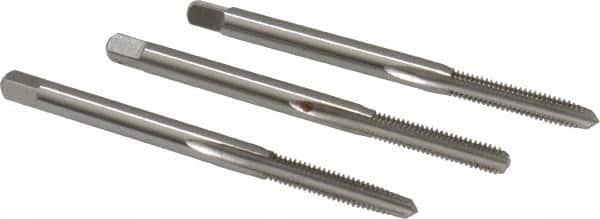 Tap Set: #5-44 UNF, 3 Flute, Bottoming Plug & Taper, High Speed Steel, Bright Finish MPN:C54195