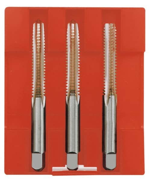 Tap Set: Metric, 4 Flute, Bottoming Plug & Taper, High Speed Steel, Bright Finish MPN:C54249