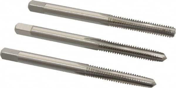 Tap Set: #8-32 UNC, 4 Flute, Bottoming Plug & Taper, High Speed Steel, Bright Finish MPN:C54272