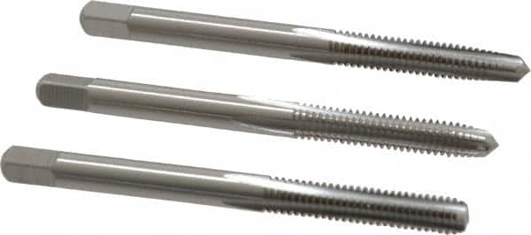 Tap Set: #8-32 UNC, 4 Flute, Bottoming Plug & Taper, High Speed Steel, Bright Finish MPN:C54280