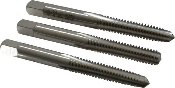 Tap Set: 1/4-20 UNC, 4 Flute, Bottoming Plug & Taper, High Speed Steel, Bright Finish MPN:C54452