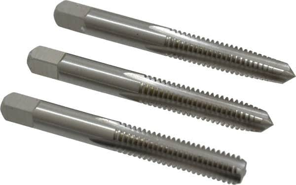 Tap Set: 5/16-18 UNC, 4 Flute, Bottoming Plug & Taper, High Speed Steel, Bright Finish MPN:C54511