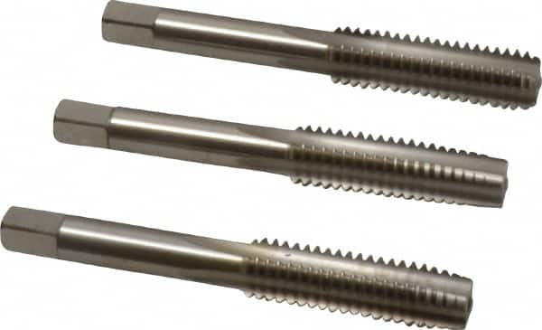 Tap Set: 7/16-14 UNC, 4 Flute, Bottoming Plug & Taper, High Speed Steel, Bright Finish MPN:C54656