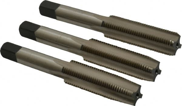 Tap Set: 1/2-20 UNF, 4 Flute, Bottoming Plug & Taper, High Speed Steel, Bright Finish MPN:C54741