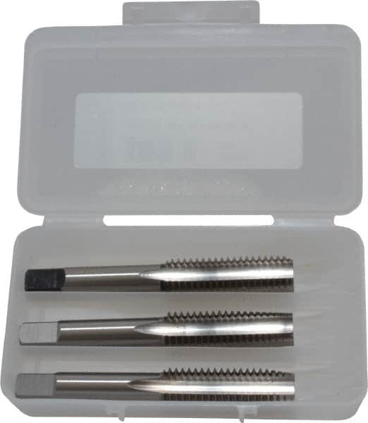 Tap Set: 9/16-12 UNC, 4 Flute, Bottoming Plug & Taper, High Speed Steel, Bright Finish MPN:C54762