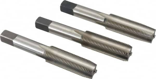 Tap Set: 5/8-18 UNF, 4 Flute, Bottoming Plug & Taper, High Speed Steel, Bright Finish MPN:C54790