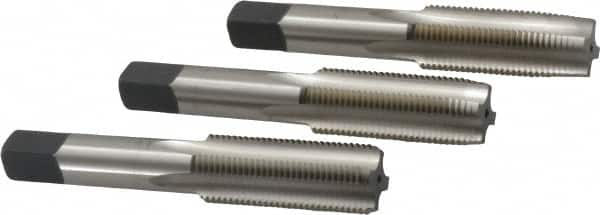 Tap Set: 11/16-16 UNF, 4 Flute, Bottoming Plug & Taper, High Speed Steel, Bright Finish MPN:C54820