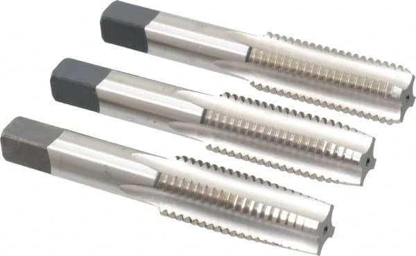 Tap Set: 3/4-10 UNC, 4 Flute, Bottoming Plug & Taper, High Speed Steel, Bright Finish MPN:C54841