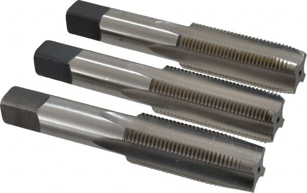 Tap Set: 7/8-14 UNF, 4 Flute, Bottoming Plug & Taper, High Speed Steel, Bright Finish MPN:C54893