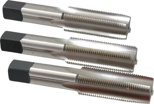 Tap Set: 1-14 UNS, 4 Flute, Bottoming Plug & Taper, High Speed Steel, Bright Finish MPN:C54936