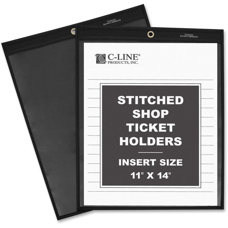 C-Line Shop Ticket Holders, Stitched - One Side Clear, 11 x 14, 25/BX, 45114 (Min Order Qty 2) MPN:45114