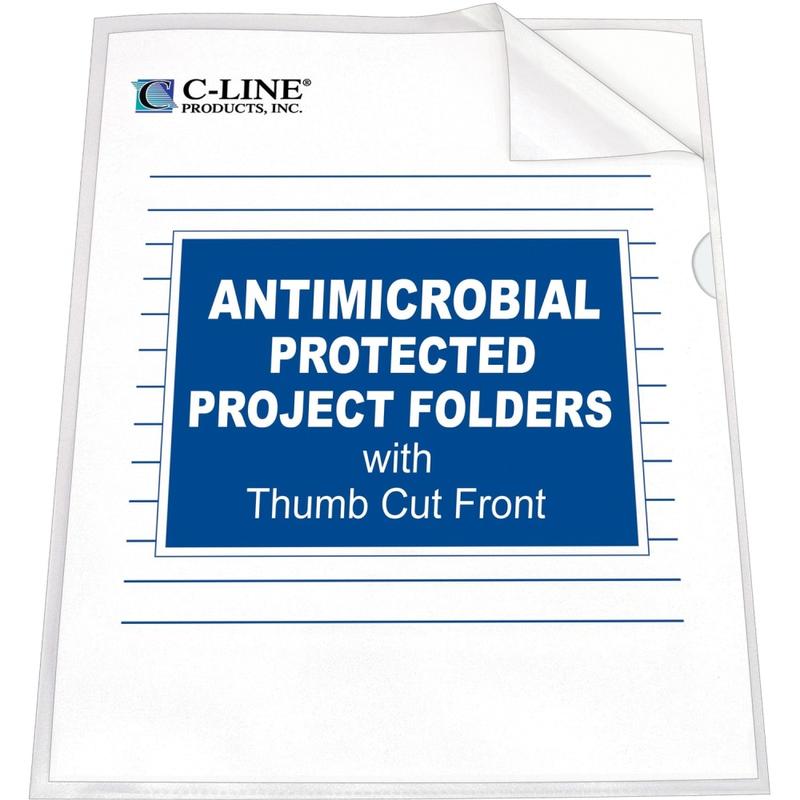 C-Line Poly Project Folders with Antimicrobial Protection - Reduced Glare, 11 X 8-1/2, 25/BX, 62137 (Min Order Qty 5) MPN:62137