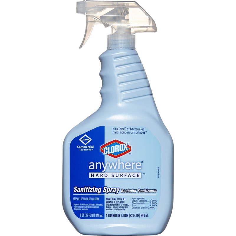 CloroxPro Anywhere Daily Disinfectant and Sanitizer - 32 fl oz (1 quart) - 216 / Bundle - Residue-free, Fume-free, Antibacterial - Clear MPN:01698BD