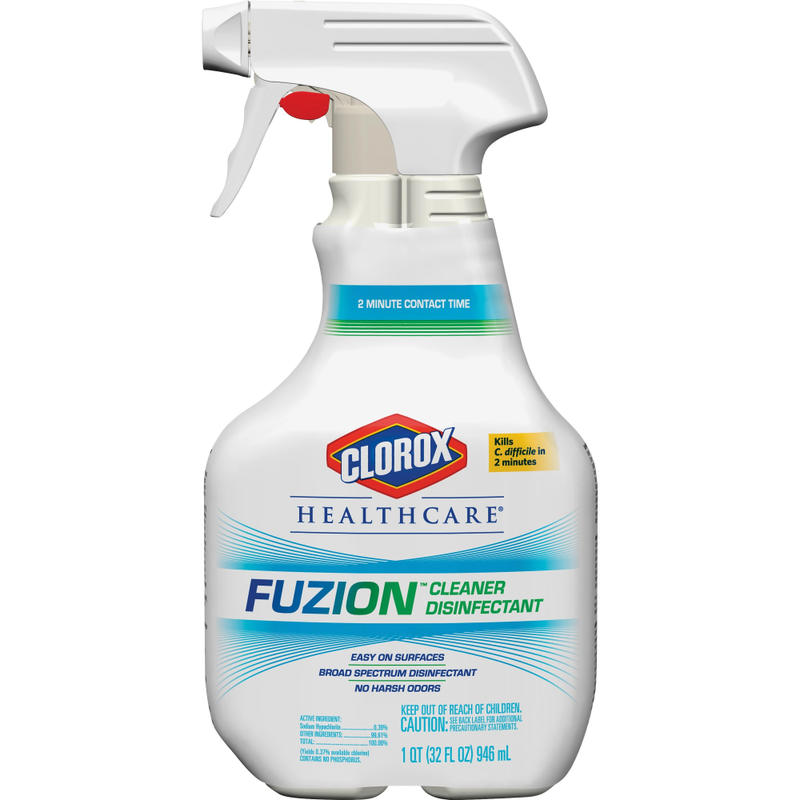 Clorox Fuzion Cleaner Disinfectant - Ready-To-Use Spray - 32 fl oz (1 quart) - Bottle - 216 / Bundle - Translucent MPN:31478BD