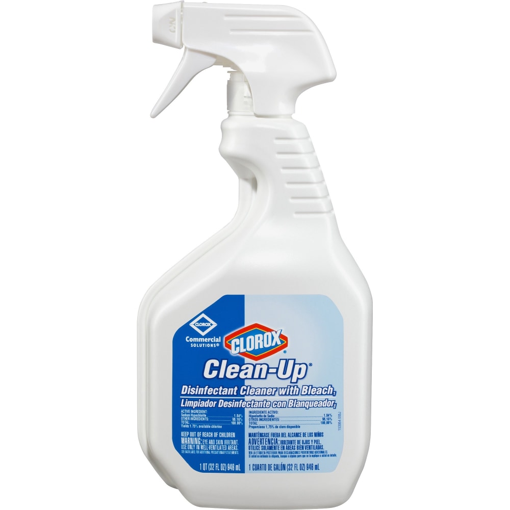 CloroxPro Clean-Up Disinfectant Cleaner with Bleach - Ready-To-Use - 32 fl oz (1 quart) - 216 / Bundle - Antibacterial, Disinfectant - Clear MPN:35417BD