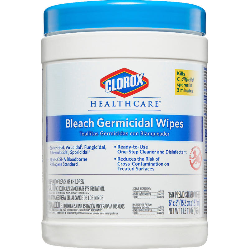 Clorox Healthcare Germicidal Wipes With Bleach, CLO30577