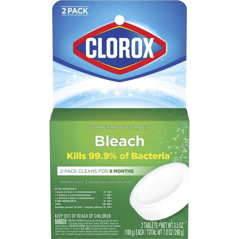 Clorox Ultra Clean Toilet Tablets Bleach - 3.50 oz (0.22 lb) - 2 / Pack - 420 / Bundle - White MPN:30024BD