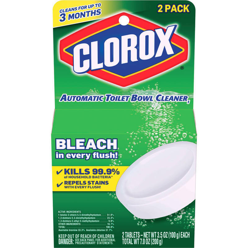 Clorox Ultra Clean Toilet Tablets Bleach - 3.50 oz (0.22 lb) - 2 / Pack - 6 / Carton - White (Min Order Qty 2) MPN:30024CT