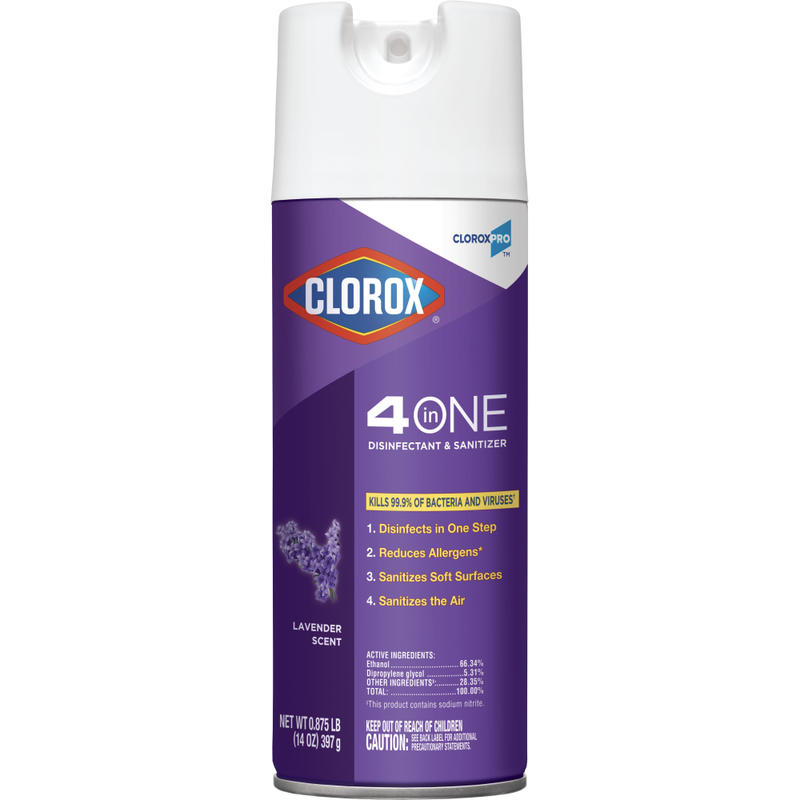 CloroxPro Clorox 4 in One Disinfectant & Sanitizer, Lavender, 14 Ounce Canister (32512) (Package May Vary) (Min Order Qty 11) MPN:32512