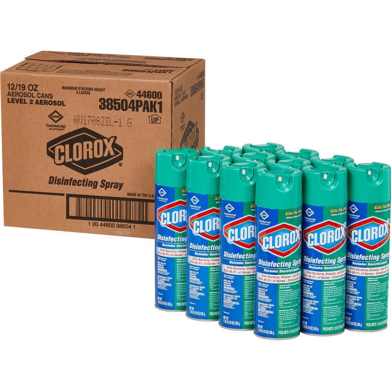 Clorox Disinfecting Spray, Fresh Scent, 19 Oz Bottle, Case Of 12 MPN:38504-CT