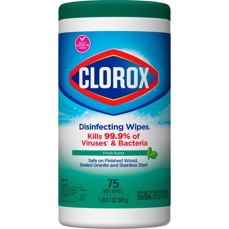 Clorox Disinfecting Wipes, Bleach-Free Cleaning Wipes - For Multipurpose - Fresh Scent - 75 / Canister - 240 / Bundle - Bleach-free, Pre-moistened - White MPN:01656BD