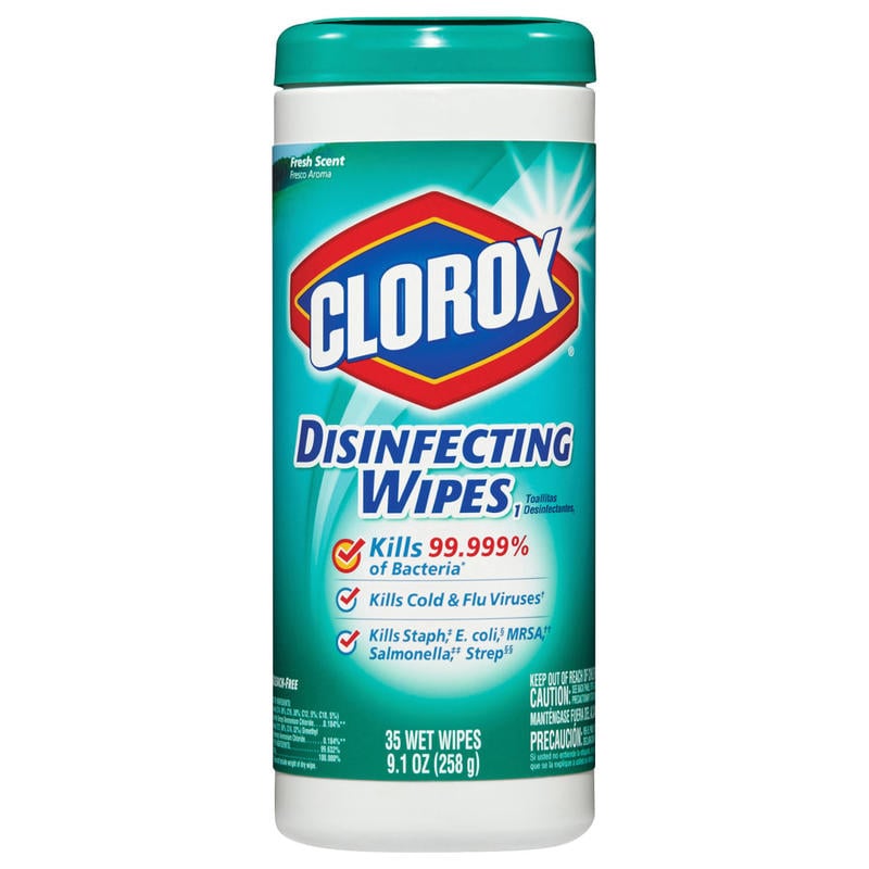 Clorox Disinfecting Wipes, 7in x 8in, Fresh Scent, Tub 01593