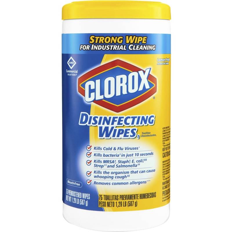 CloroxPro Disinfecting Wipes - Ready-To-Use - Lemon Fresh Scent - 75 / Canister - 240 / Bundle - Yellow MPN:15948BD