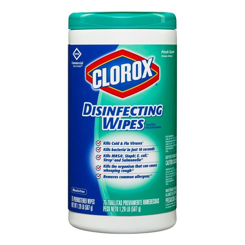 Clorox Disinfecting Wipes, 7in x 8in, Fresh Scent, Pack Of 75 Wipes (Min Order Qty 7) MPN:15949