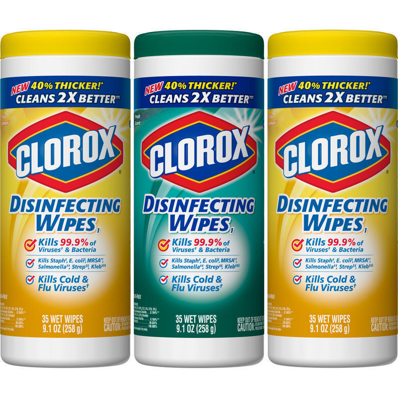 Clorox Disinfecting Cleaning Wipes Value Pack, 35 Count Each, Pack of 3 (Min Order Qty 5) MPN:30112