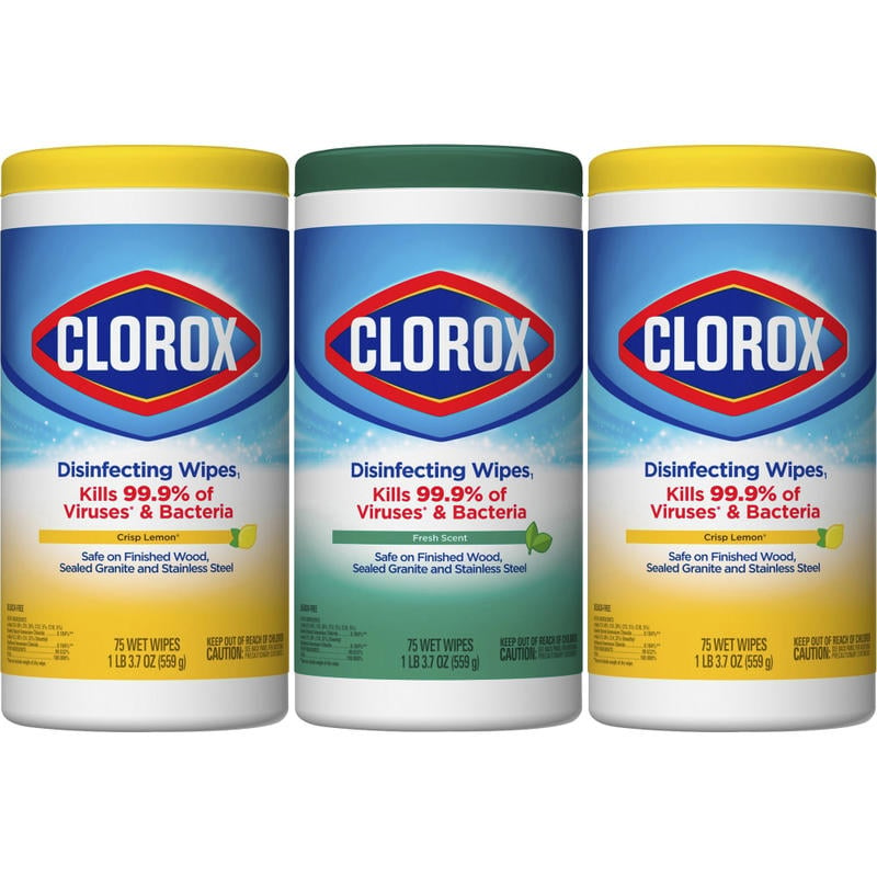 Clorox Disinfecting Bleach Free Cleaning Wipes Value Pack - Ready-To-Use Wipe - 75 / Canister - 480 / Pallet - White MPN:30208PL