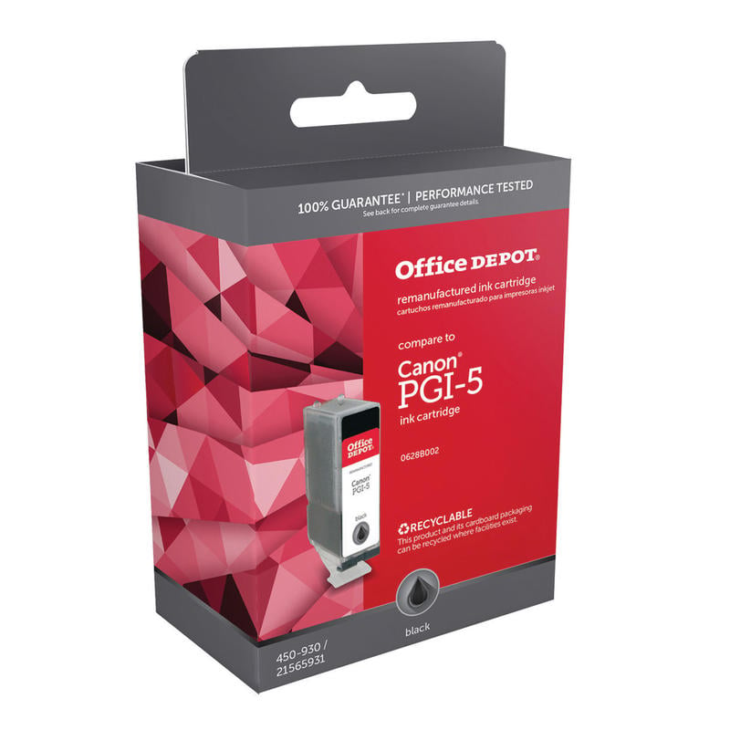 Office Depot Brand Remanufactured Black Ink Cartridge Replacement For Canon PGI-5 BK, OD05K (Min Order Qty 6) MPN:OD05K