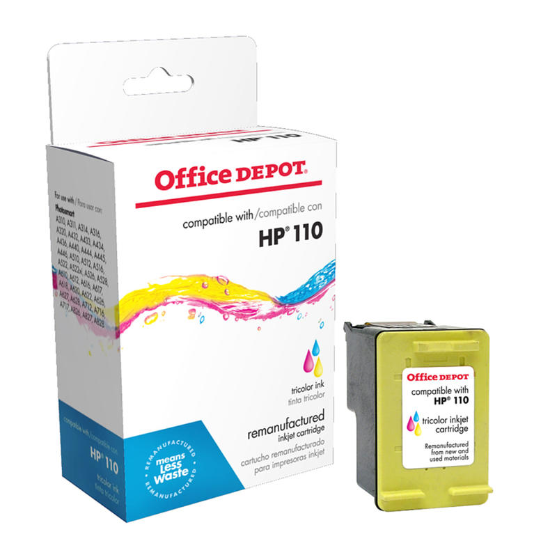 Office Depot Brand Remanufactured Tri-Color MICR Ink Cartridge Replacement For HP 110, OD110 (Min Order Qty 4) MPN:OD110