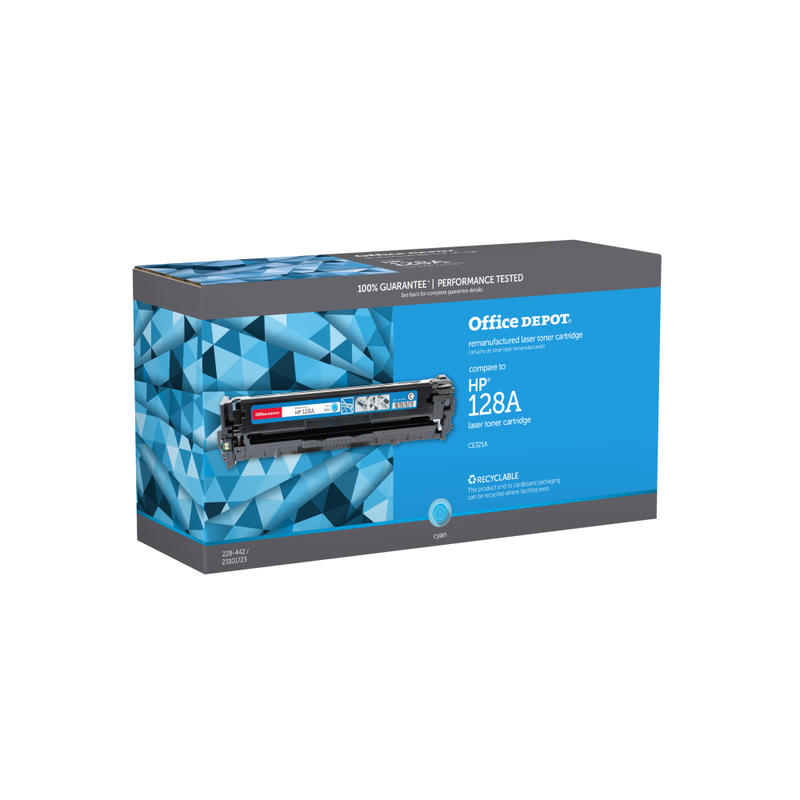 Office Depot Remanufactured Cyan Toner Cartridge Replacement For HP 128A, CE321A, OD1415C (Min Order Qty 2) MPN:OD1415C