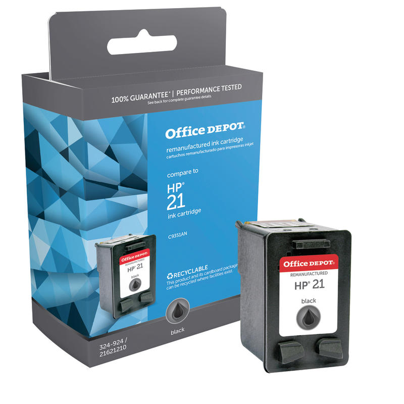 Office Depot Brand Remanufactured Black Ink Cartridge Replacement For HP 21, 221 (Min Order Qty 3) MPN:OD221