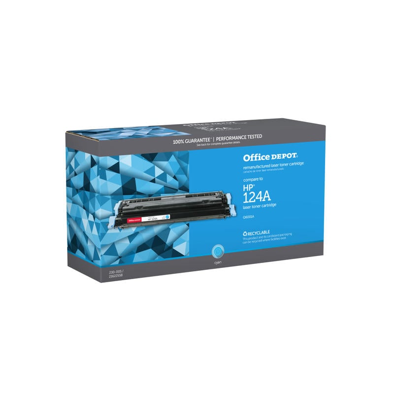 Office Depot Remanufactured Cyan Toner Cartridge Replacement For HP 124A MPN:OD2600C