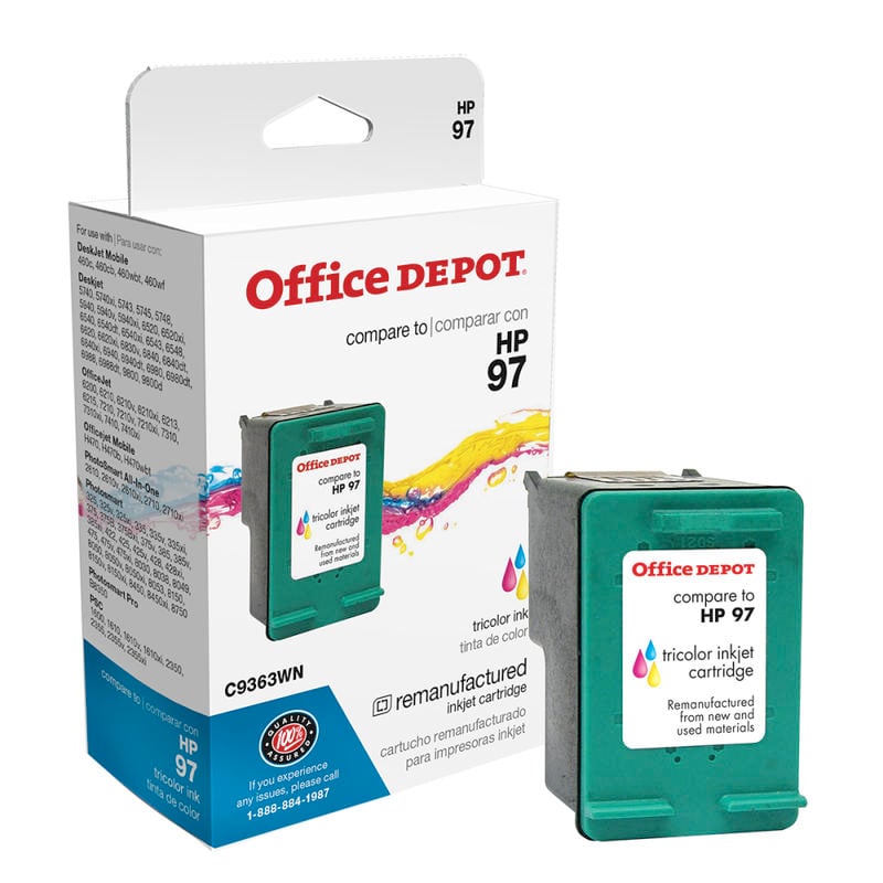 Office Depot Brand Remanufactured Tri-Color Ink Cartridge Replacement For HP 97 (Min Order Qty 4) MPN:OD297A