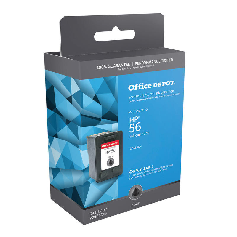 Office Depot Brand Remanufactured Black Ink Cartridge Replacement For HP 56 (Min Order Qty 5) MPN:OD56