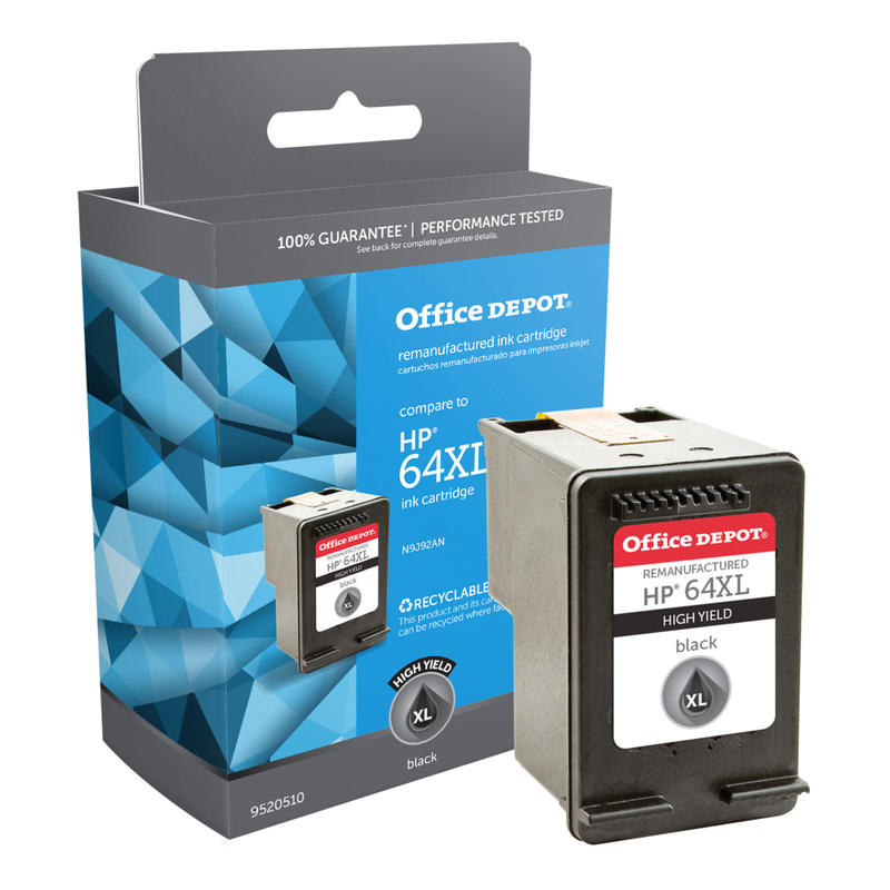 Office Depot Remanufactured Black High-Yield Ink Cartridge Replacement For HP 64XL (Min Order Qty 3) MPN:OD64XLB