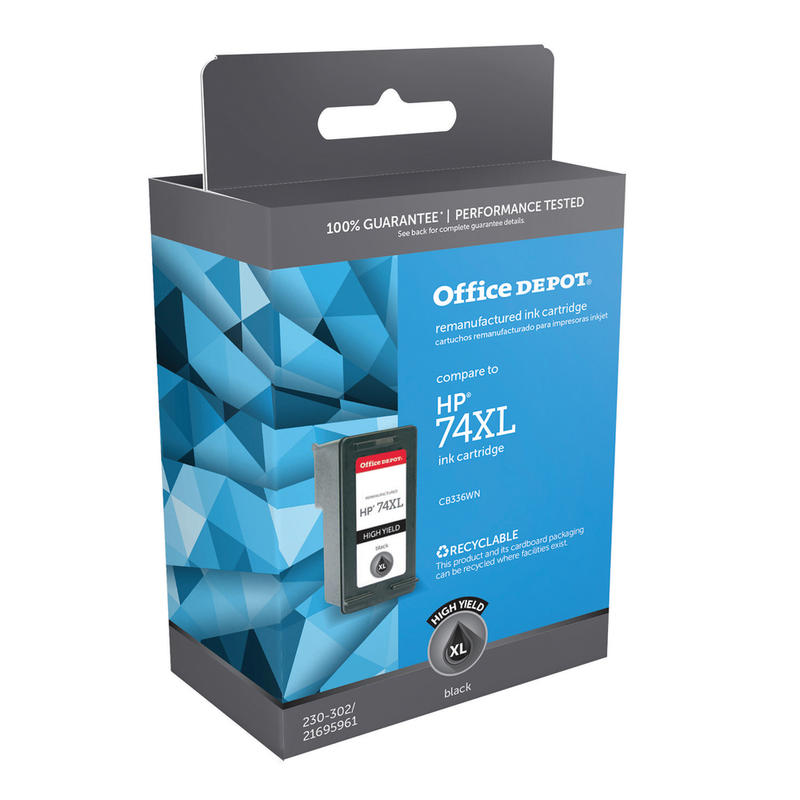 Office Depot Remanufactured Black High-Yield Ink Cartridge Replacement For HP 74XL (Min Order Qty 2) MPN:OD74XL