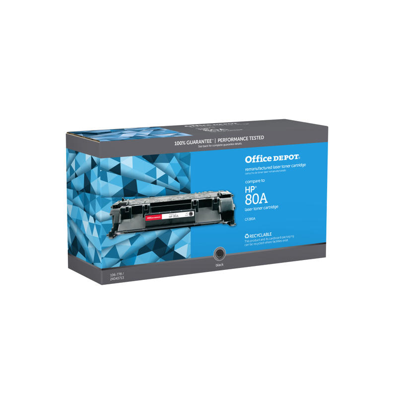 Office Depot Remanufactured Black Toner Cartridge Replacement For HP 80A (Min Order Qty 2) MPN:OD80A