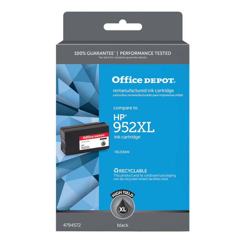 Office Depot Remanufactured Black High-Yield Ink Cartridge Replacement For HP 952XL (Min Order Qty 4) MPN:OD952XLBNV3