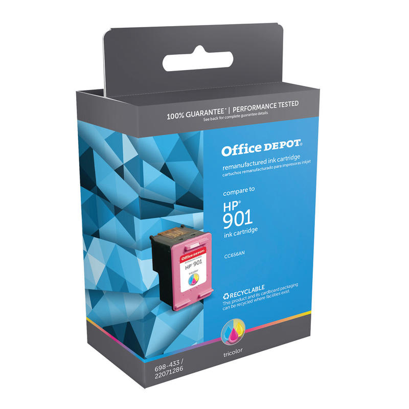 Office Depot Brand Remanufactured Tri-Color Ink Cartridge Replacement For HP 901, ODC656AN (Min Order Qty 4) MPN:ODC656AN