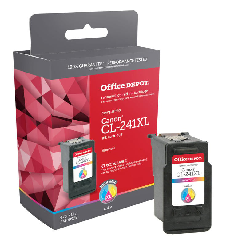 Office Depot Remanufactured Tri-Color High-Yield Ink Cartridge Replacement For Canon CL-241XL (Min Order Qty 4) MPN:ODCL241XL