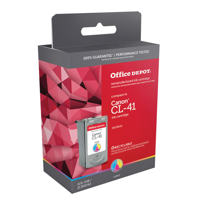 Office Depot Brand Remanufactured Tri-Color Ink Cartridge Replacement For Canon CL-41, ODCL41 (Min Order Qty 5) MPN:ODCL41