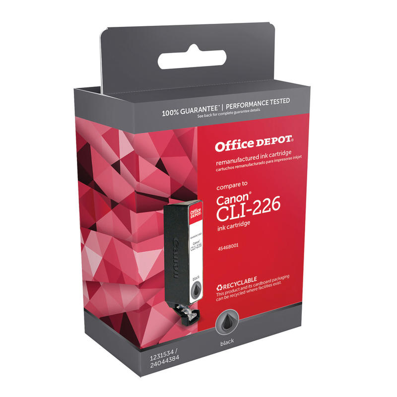 Office Depot Brand Remanufactured Black Ink Cartridge Replacement For Canon CLI-226, ODCLI226B (Min Order Qty 9) MPN:ODCLI226B