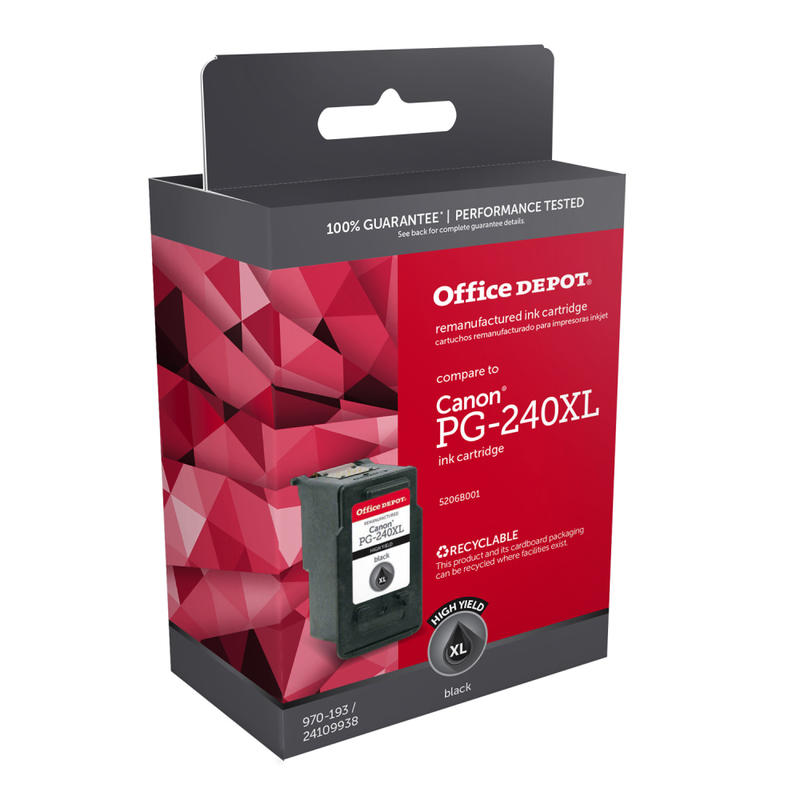 Office Depot Remanufactured Black High-Yield Ink Cartridge Replacement For Canon PG-240XL (Min Order Qty 4) MPN:ODPG240XL