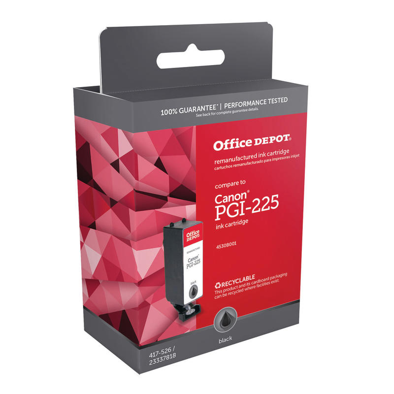 Office Depot Brand Remanufactured Black Ink Cartridge Replacement For Canon PGI-225 (Min Order Qty 6) MPN:ODPGI225BK