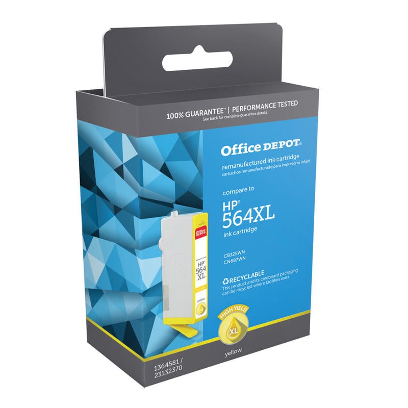 Office Depot Remanufactured Yellow High-Yield Ink Cartridge Replacement For HP 564XL, OM05040 (Min Order Qty 4) MPN:OM05040