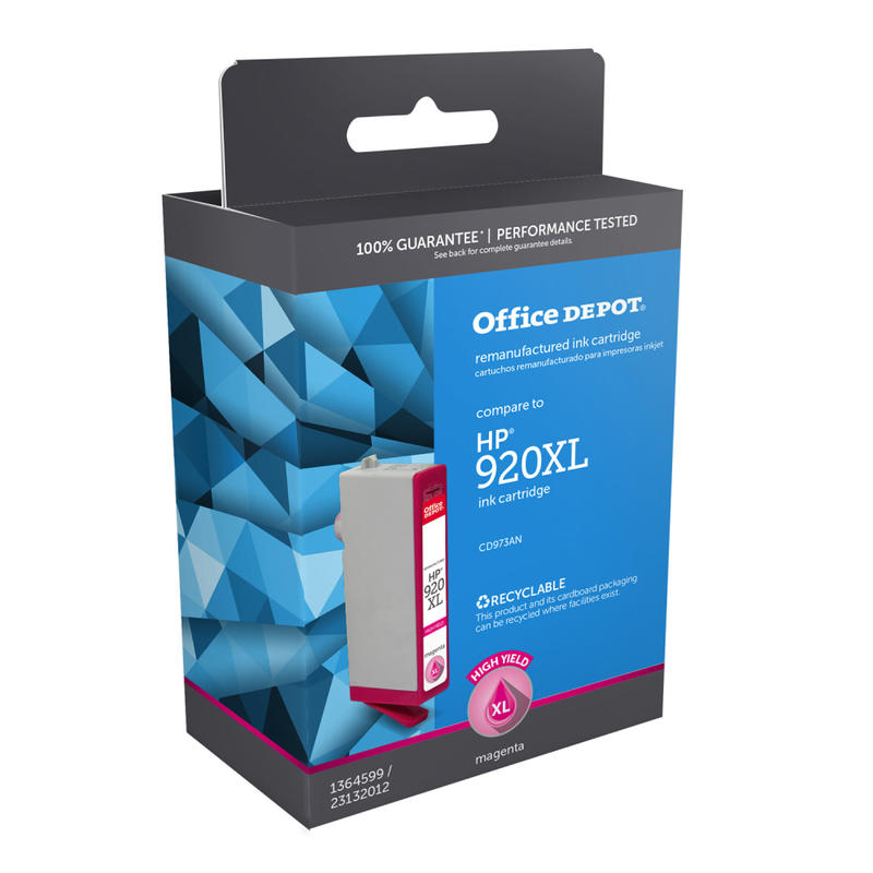 Office Depot Remanufactured Magenta High-Yield Ink Cartridge Replacement For HP 920XL, OM05045 (Min Order Qty 5) MPN:OM05045