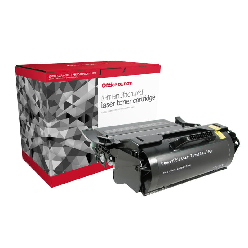 Office Depot Remanufactured Black High Yield Toner Cartridge Replacement For Lexmark T650H21A, ODT650 MPN:T650H11A